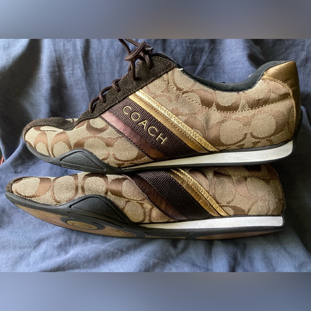 Coach Jayme Brown Suede/Gold Sneakers